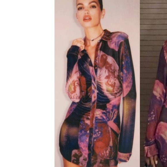 With Jean Andy Long-Sleeved Dress in Flamboyant Anthurium - Picture 2 of 5